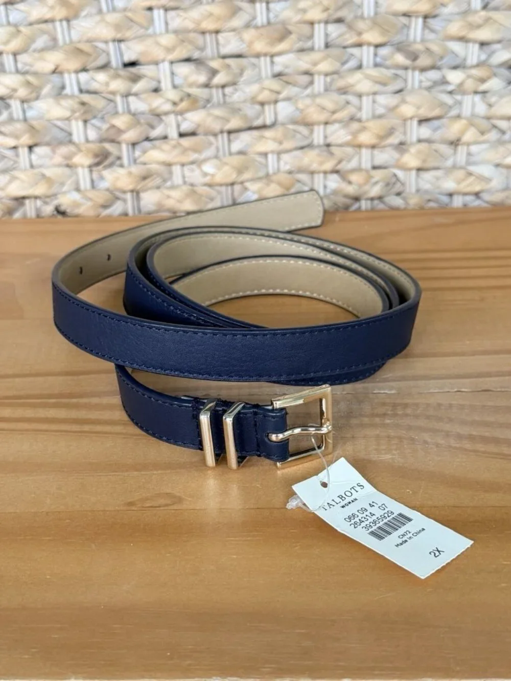 NWT Talbots Woman 100% Leather Solid Belt Size 2X NEW Traditional Classic